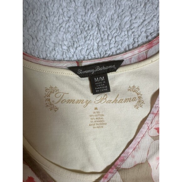 Tommy Bahama Sleeveless Sheer Tank Blouse With Tank Liner Sz M Floral Pattern - Picture 5 of 7